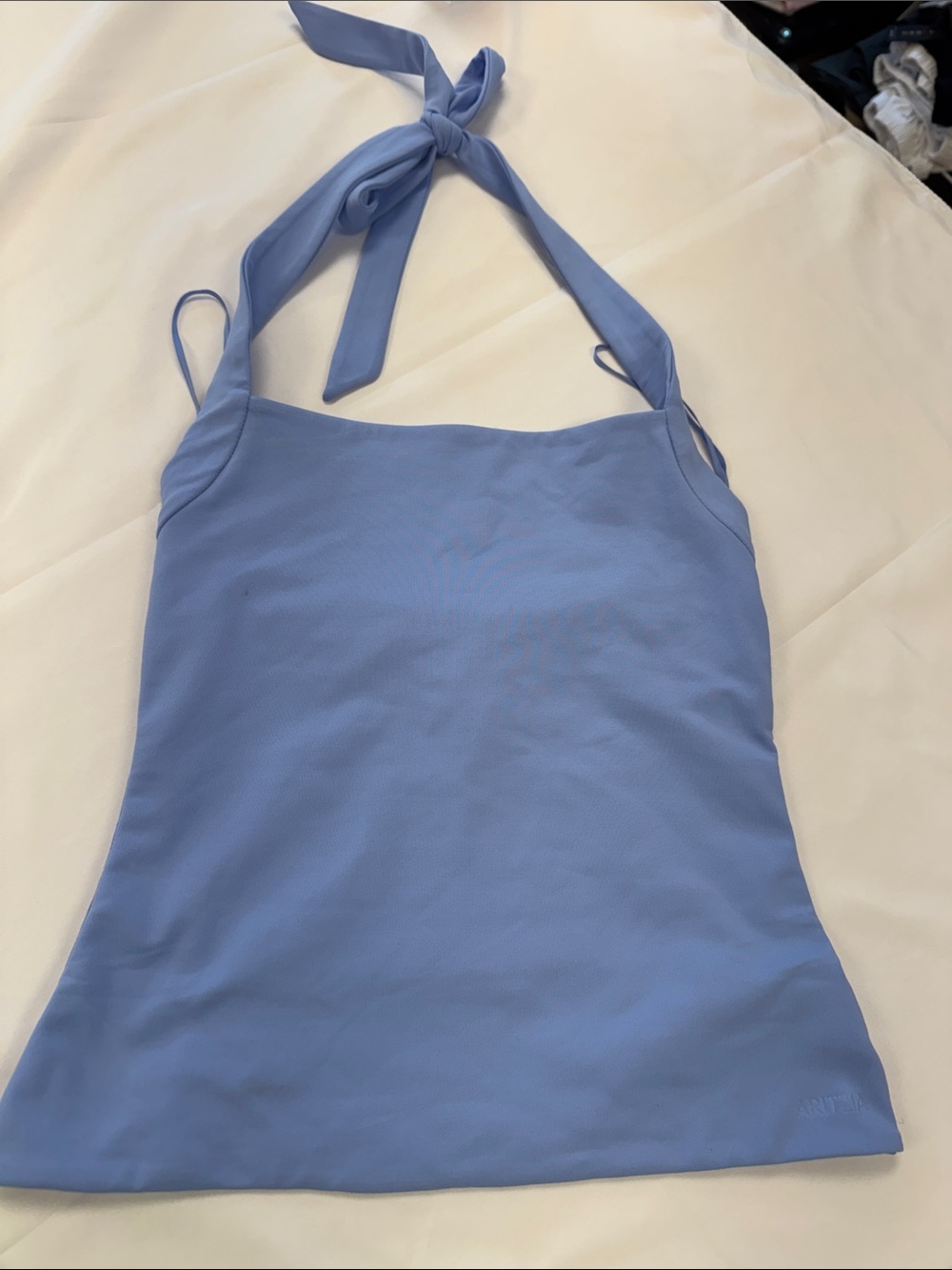 Aritzia Contour Optimum Dayflower Blue Halter Tie Tank Top nwt s READ